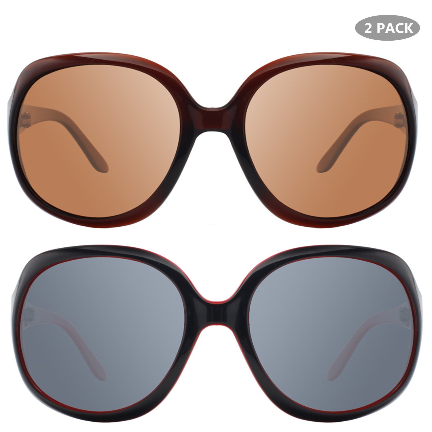 vivienfang 优雅经典超大女式偏光太阳镜时尚驾驶墨镜 p1981